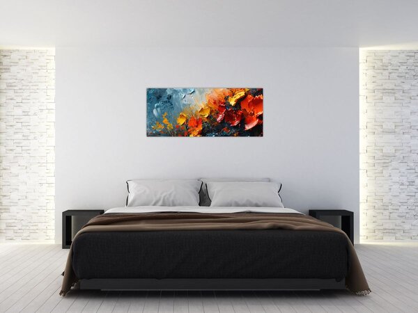 Slika - Apstraktna slika cvijeća III. (120x50 cm)