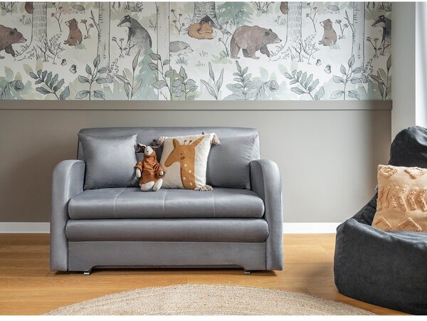 Svijetlo siva baršunasti sklopiva sofa 130 cm Ario – ELTAP