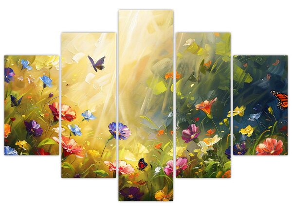 Slika - Proljetna cvjetna livada, slika (150x105 cm)