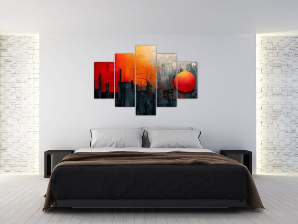 Slika - Apstraktna slika grada (150x105 cm)