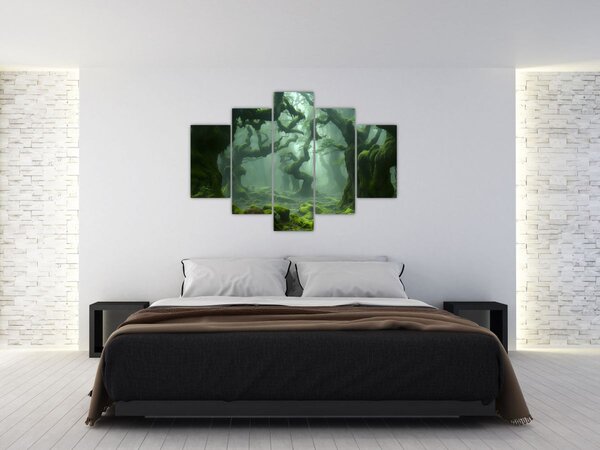 Slika - Šuma obrasla mahovinom (150x105 cm)
