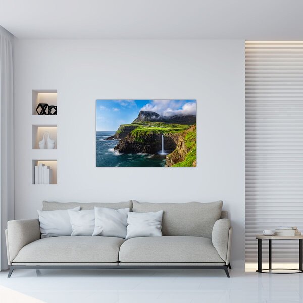 Slika - Vodopad Múlafossur (90x60 cm)
