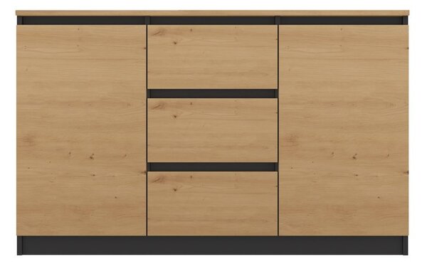 Riano MIX 1D3S + 2D3S komoda, 75x200x40 cm, antracit-hrast