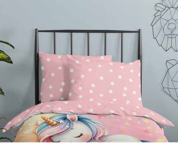 Ružičasta pamučna dječja posteljina za krevet za jednu osobu 140x200 cm Molly – Good Morning