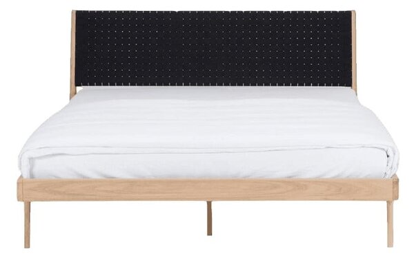 Krevet od punog hrasta s crnim uzglavljem Gazzda Fawn, 180 x 200 cm