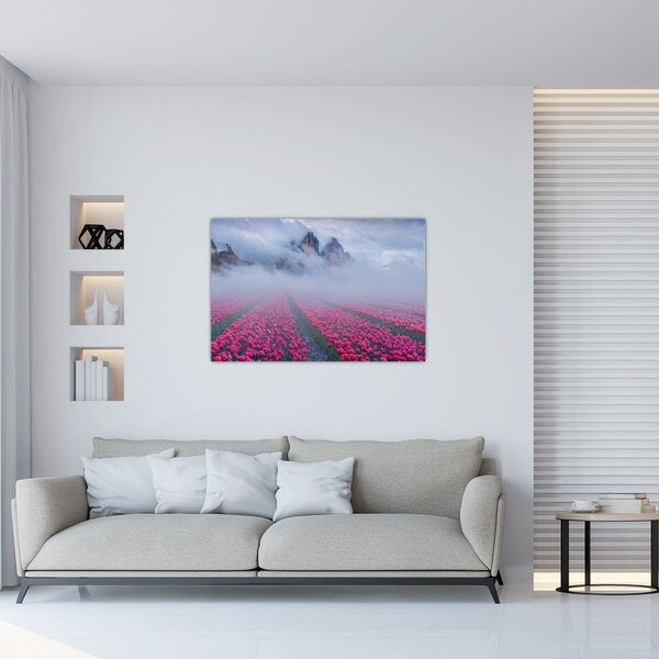 Slika - Krajolik s poljima tulipana (90x60 cm)