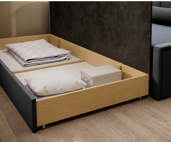 Plava/siva sklopiva/s prostorom za odlaganje sofa od šenila 214 cm Fulgeo – ELTAP