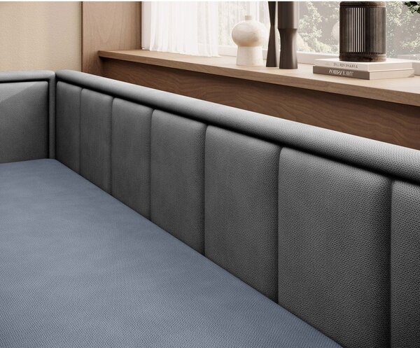 Plava/siva sklopiva/s prostorom za odlaganje sofa od šenila 214 cm Fulgeo – ELTAP
