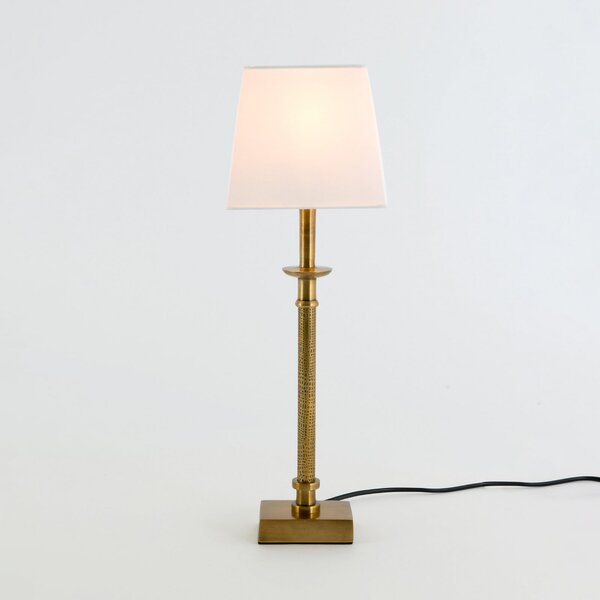 Holländer Stolna lampa PALMARIA, zlatna/bijela, visina 52 cm, metal, E14, Zlato / mjed, Dnevni boravak/blagovaonica, Aluminij