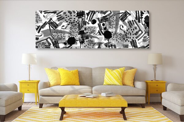 Slika crno-bijela pop art apstrakcija