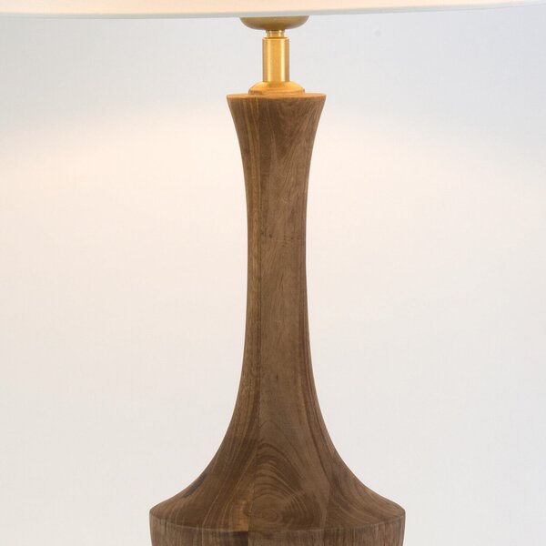 Holländer Stolna lampa SUBASIO, prirodna/ecru, visina 50 cm, drvo manga, E27, Drvo, Dnevni boravak/blagovaonica, Drvo