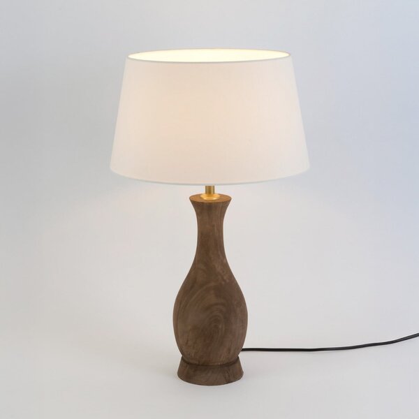 Holländer Stolna lampa ANTELAO, prirodna/ecru, visina 45 cm, drvo manga, E27, Drvo, Dnevni boravak/blagovaonica, Drvo
