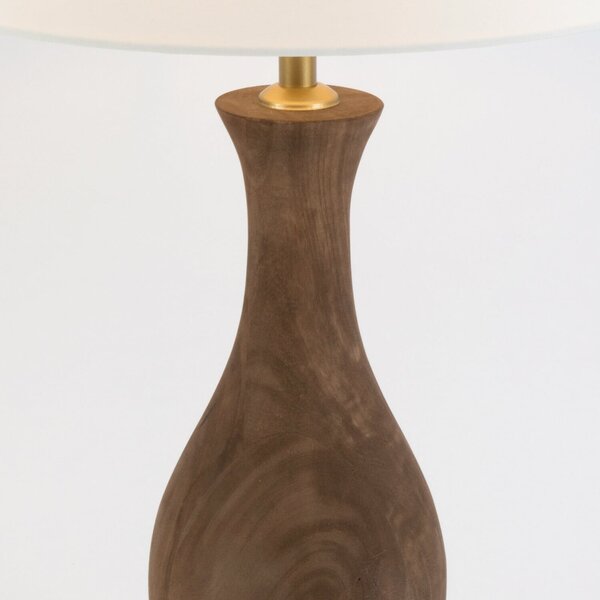 Holländer Stolna lampa ANTELAO, prirodna/ecru, visina 45 cm, drvo manga, E27, Drvo, Dnevni boravak/blagovaonica, Drvo
