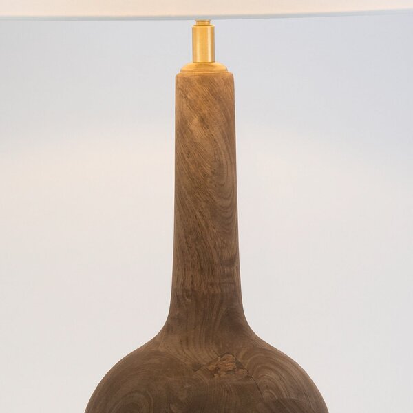 Holländer Stolna lampa VEZZANA, prirodna/ecru, visina 47 cm, mango drvo, E27, Drvo, Dnevni boravak/blagovaonica, Drvo