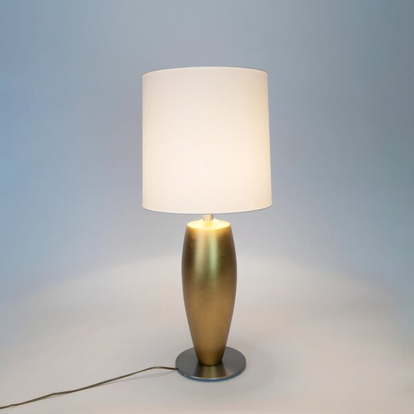 Holländer Stolna lampa OMEGA SOTTILE, zlatna/bijela, visina 80 cm, keramika, E27, Zlato / mjed, Dnevni boravak/blagovaonica, Keramika