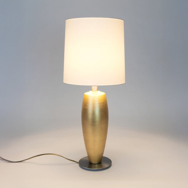 Holländer Stolna lampa OMEGA SOTTILE, zlatna/bijela, visina 68 cm, keramika, E27, Zlato / mjed, Dnevni boravak/blagovaonica, Keramika