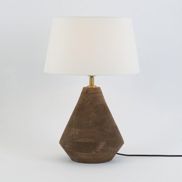 Holländer CAPANNE stolna lampa, prirodna/ecru, visina 37 cm, drvo manga, E27, Drvo, Dnevni boravak/blagovaonica, Drvo