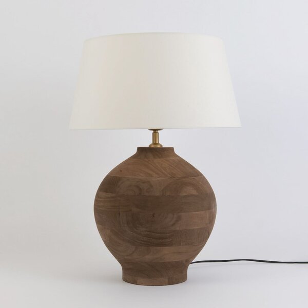 Holländer Stolna lampa SORATTE, prirodna/ecru, visina 48 cm, drvo manga, E27, Drvo, Dnevni boravak/blagovaonica, Drvo