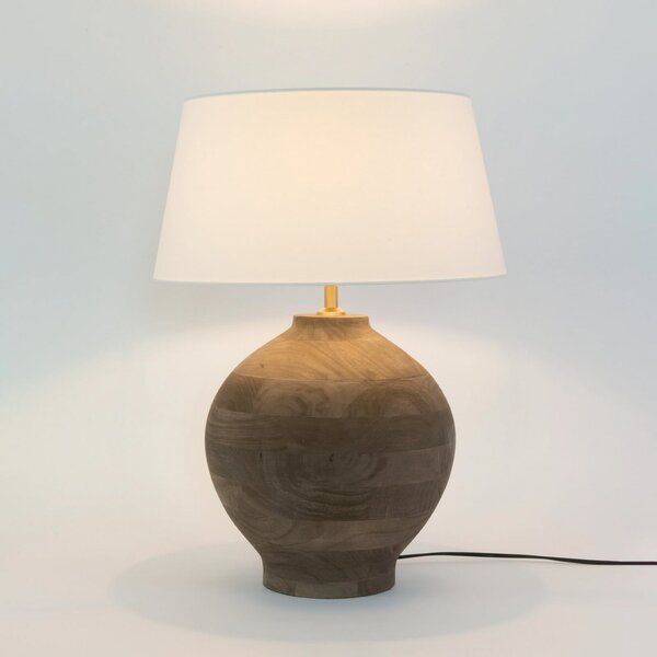 Holländer Stolna lampa SORATTE, prirodna/ecru, visina 48 cm, drvo manga, E27, Drvo, Dnevni boravak/blagovaonica, Drvo