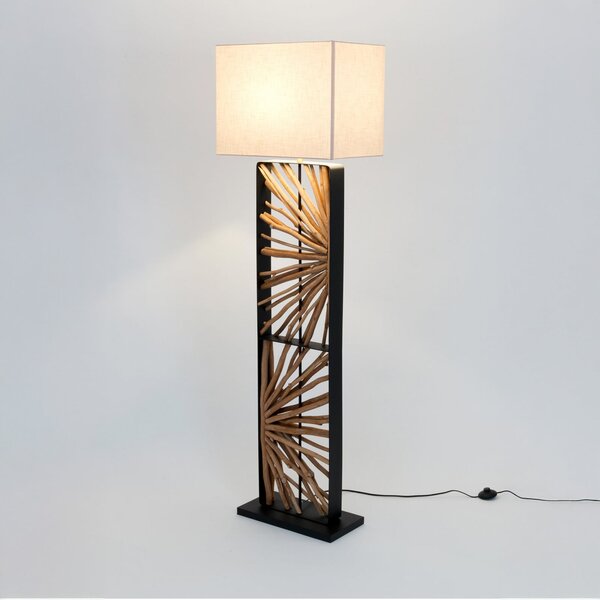Holländer Podna lampa MONTE ISOLA, prirodna/bež, visina 160 cm, drvo/tkanina, Bež, Dnevni boravak/blagovaonica, Drvo
