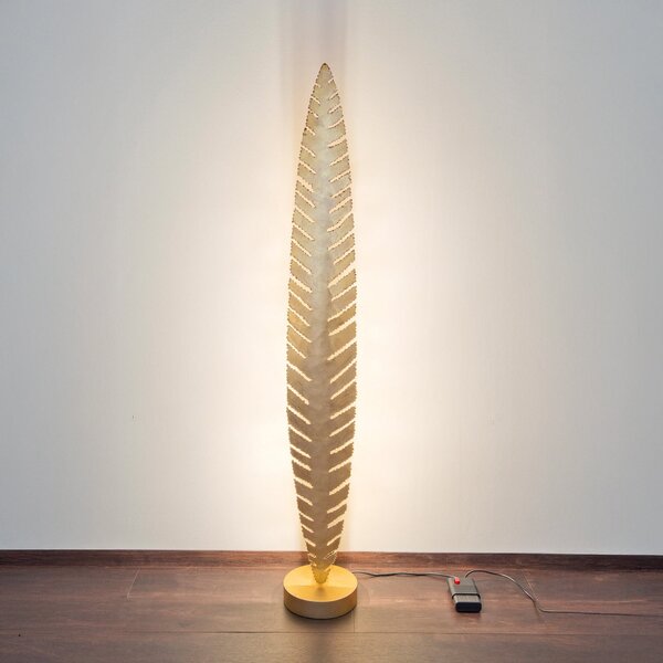 Holländer Podna lampa PIETRO, zlatne boje, visina 152 cm, metal, 6 x G4, Zlato / mjed, Dnevni boravak/blagovaonica, Metal