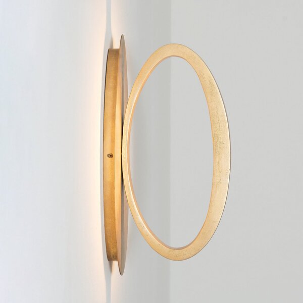 Holländer ASTERISCO OVAL LED zidna svjetiljka, zlatna, 45 cm, metal, dimabilna, prigušiva, Zlato / mjed, Dnevni boravak/blagovaonica, Metal