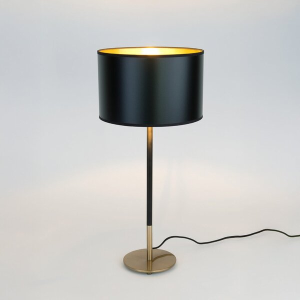 Holländer Stolna lampa ENZIO, crna i zlatna, visina 59 cm, metal plastika, Crno, Dnevni boravak/blagovaonica, Metal