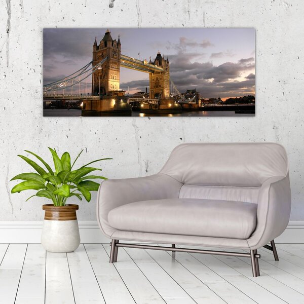 Slika - Tower Bridge noću (120x50 cm)