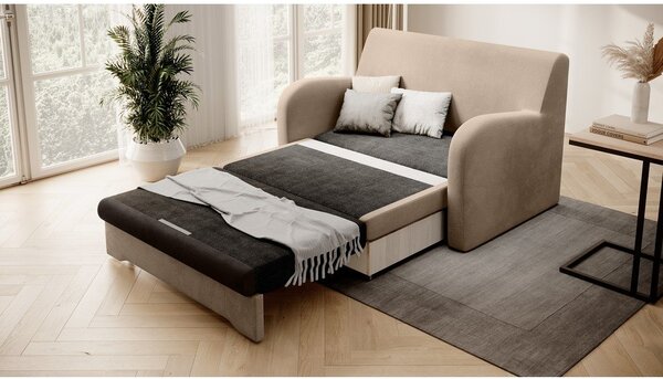 Svjetlo smeđa baršunasti sklopiva sofa 130 cm Ario – ELTAP