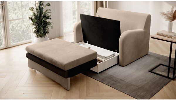 Svjetlo smeđa baršunasti sklopiva sofa 130 cm Ario – ELTAP