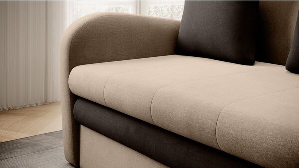 Svjetlo smeđa baršunasti sklopiva sofa 130 cm Ario – ELTAP