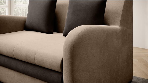 Svjetlo smeđa baršunasti sklopiva sofa 130 cm Ario – ELTAP
