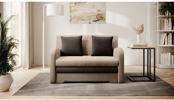 Svjetlo smeđa baršunasti sklopiva sofa 130 cm Ario – ELTAP