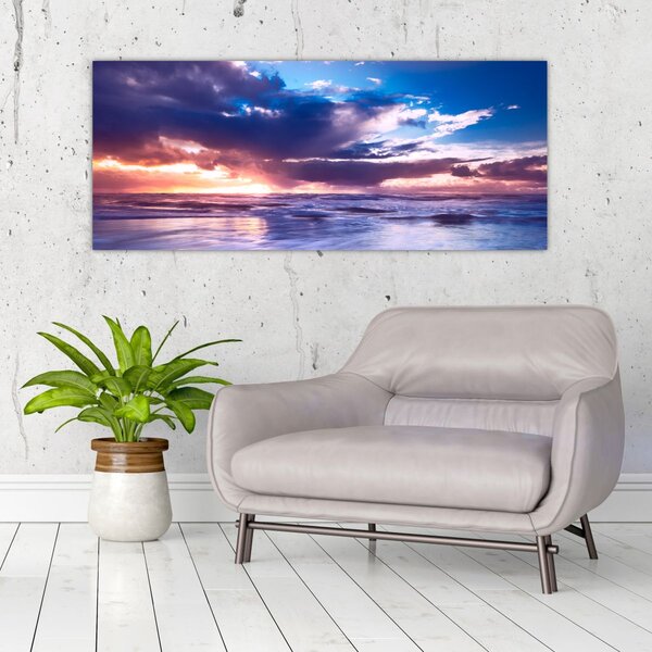 Slika - Zalazak sunca uz more (120x50 cm)