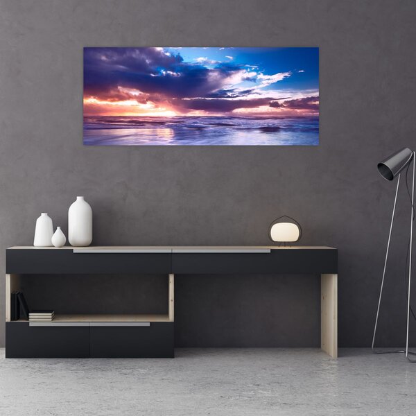 Slika - Zalazak sunca uz more (120x50 cm)