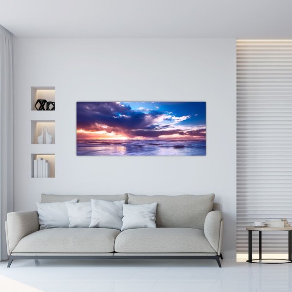 Slika - Zalazak sunca uz more (120x50 cm)