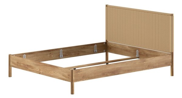Bračni krevet od punog hrasta bez podnice 160x200 cm u prirodnoj boji Olive Rope – Vipack