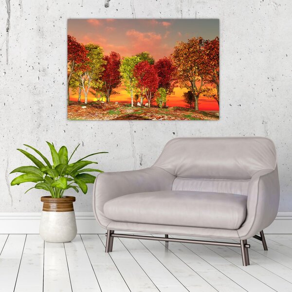 Slika - Obojeno drveće (90x60 cm)