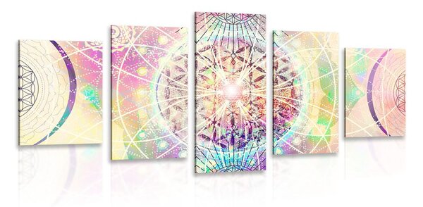 5-dijelna slika Mandala u zanimljivom dizajnu
