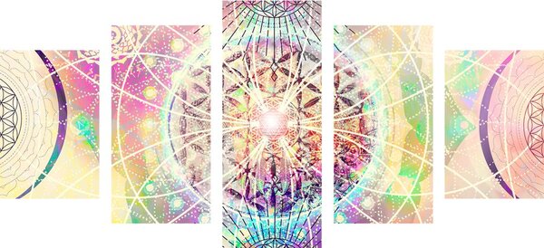 5-dijelna slika Mandala u zanimljivom dizajnu