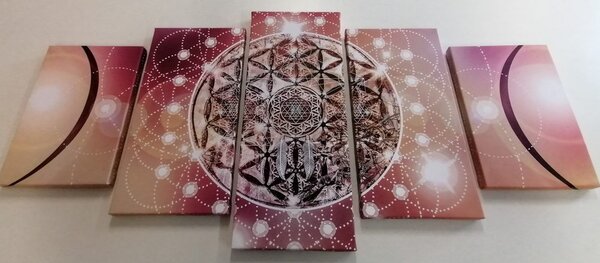 5-dijelna slika zadivljujuća Mandala