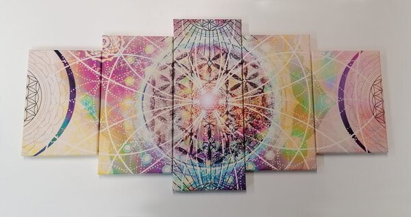 5-dijelna slika Mandala u zanimljivom dizajnu