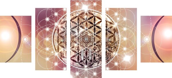 5-dijelna slika zadivljujuća Mandala