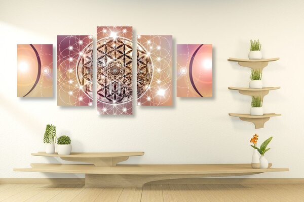 5-dijelna slika zadivljujuća Mandala
