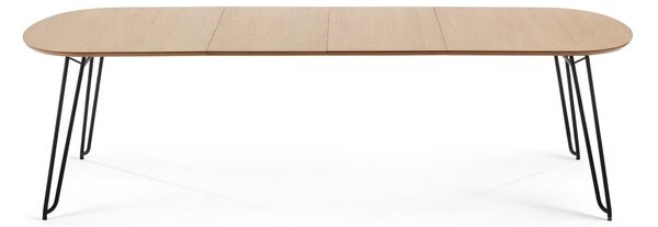 Proširiv blagovaonski stol u dekoru hrasta u prirodnoj boji 90x140 cm Novac – Kave Home