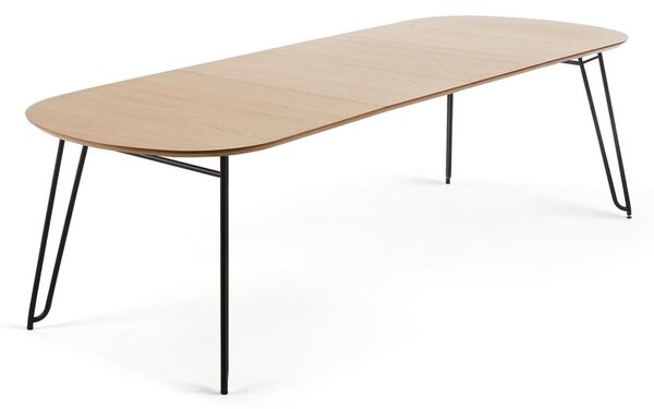 Proširiv blagovaonski stol u dekoru hrasta u prirodnoj boji 90x140 cm Novac – Kave Home