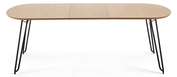 Proširiv blagovaonski stol u dekoru hrasta u prirodnoj boji 90x140 cm Novac – Kave Home