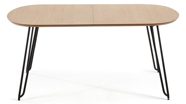 Proširiv blagovaonski stol u dekoru hrasta u prirodnoj boji 90x140 cm Novac – Kave Home