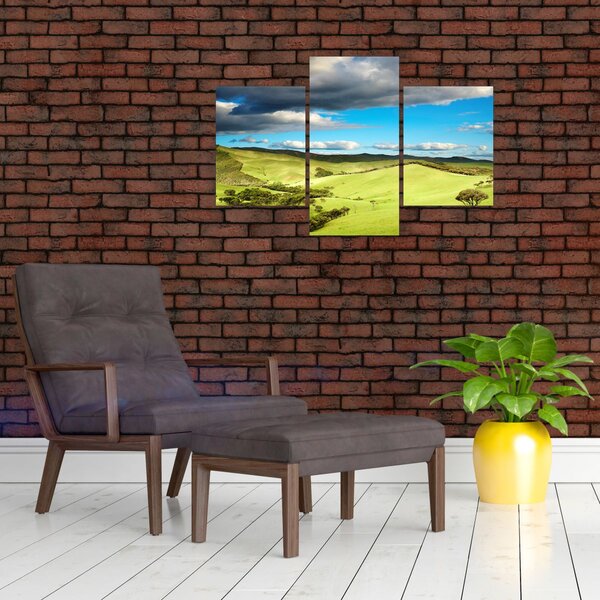Slika - Zeleni krajolik s brdima (90x60 cm)
