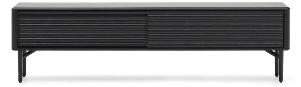 Crna TV komoda u dekoru hrasta 200x57x35 cm Lenon – Kave Home